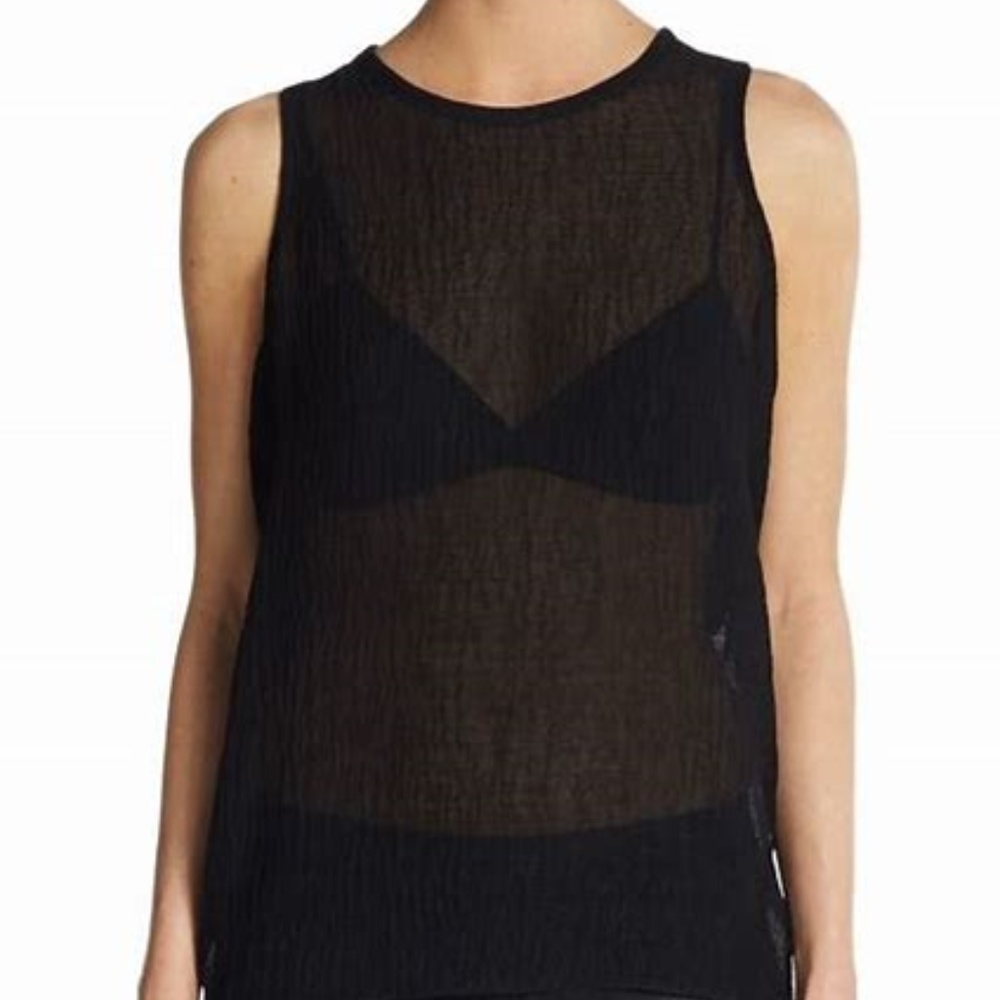 Helmet Lang Sheer Keyhole Top